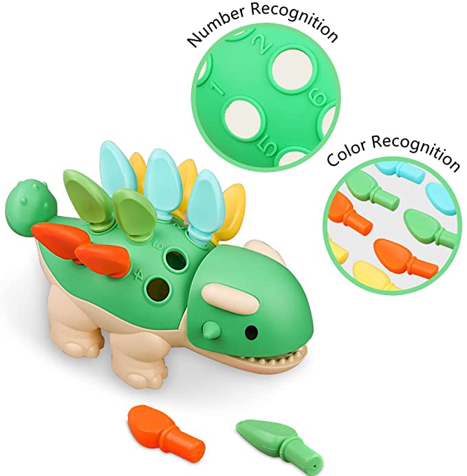 Jucarie Montessori Dinozaurul Spike Sortator Senzorial