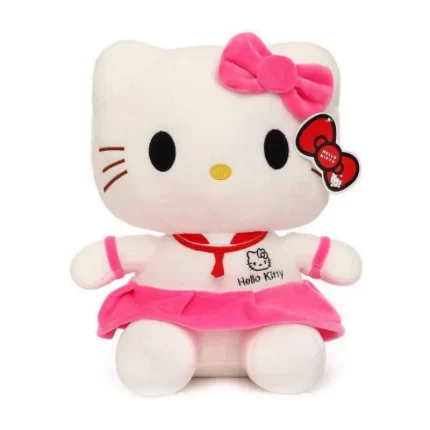 Jucarie Plus Hello Kitty cu Fundita 70 cm Roz