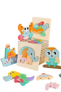 Joc Montessori Puzzle Incastru Animale Vehicule