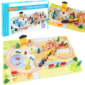 Circuit Masinute din Lemn Puzzle 54Accesorii