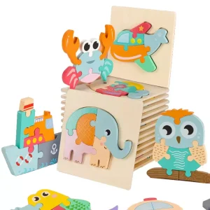 Joc Montessori Puzzle Incastru Animale Vehicule