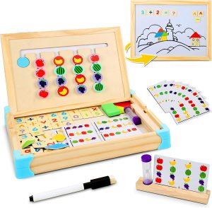 Jucarie Montessori Tabla Magnetica Sortare Fructe Cifre