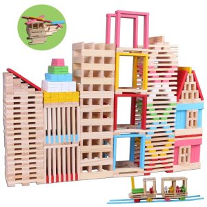 Joc Micul Constructor Cuburi Constructie din Lemn