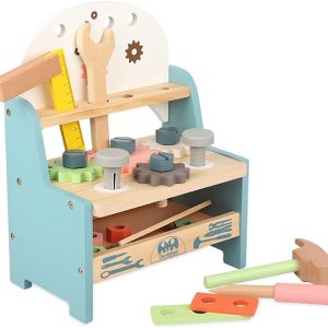 Jucarie Montessori Banc Accesorii din Lemn