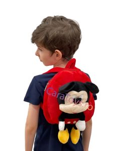 Ghiozdanel Rosu pentru Copii cu Mickey Mouse din Plus