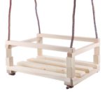 Leagan Lemn cu Protectie Franghii pentru Copii