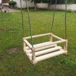 Leagan Lemn cu Protectie Franghii pentru Copii