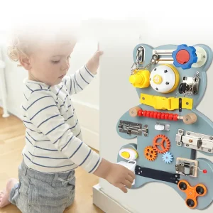 Busy Board Ursuletul Montessori cu Activitati Senzoriale