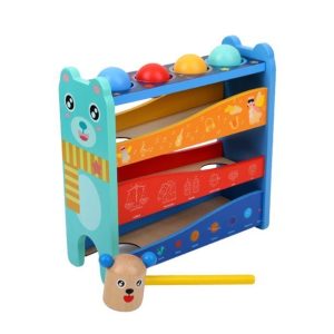 Jucarie Montessori Pista Circuit cu Bile si Ciocanel