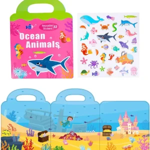 Carte Montessori Puzzle Magnetic cu Animale Marine