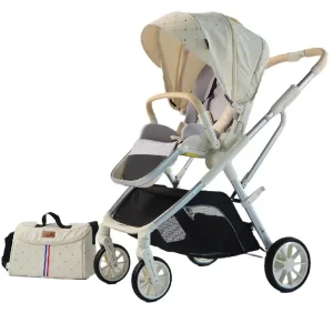 Carucior Alb Multifunctional Pliabil pentru Bebe