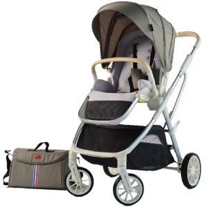 Carucior Gri Multifunctional Pliabil pentru Bebe