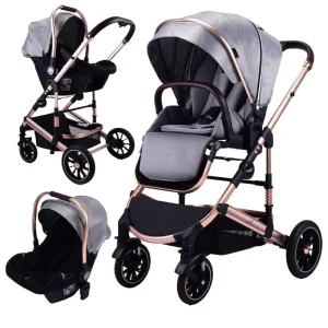 Carucior Luxury Gri Transformabil Pliabil 3 in 1