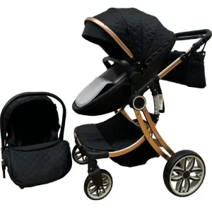 Carucior Reversibil Pliabil Luxury cu Landou Negru