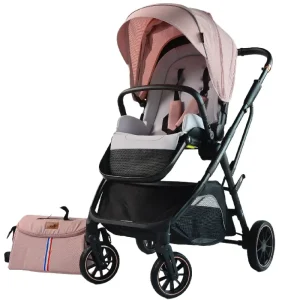 Carucior Roz Multifunctional Pliabil pentru Bebe