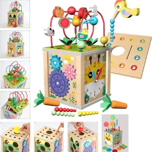 Centru Montessori Lemn cu Activitati 10 in 1