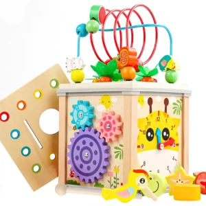 Centru Montessori Lemn cu Activitati 7 in 1