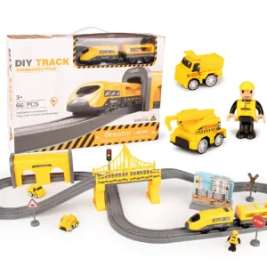 Circuit Electric Tren Engineering cu Accesorii 66piese
