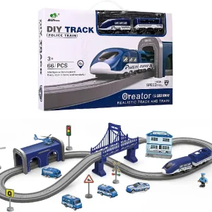 Circuit Tren Electric cu Accesorii 66 Piese DIY