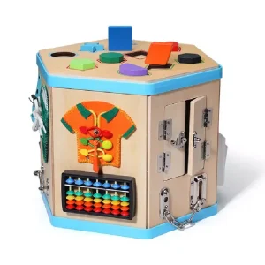 Cub Educational Interactiv din Lemn Busy Board