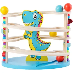 Dinozaurul Jucaus Circuit cu Bile din Lemn