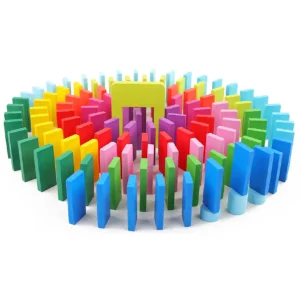 Domino Colorat Joc Societate din Lemn 123Piese
