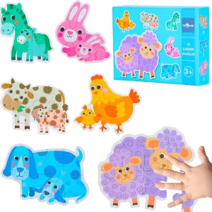 Joc Educativ Puzzle cu Animalute la Ferma 35Piese