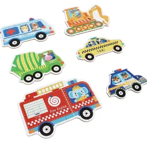 Joc Educativ Puzzle cu Animalute si Masini 33Piese