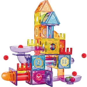 Joc STEM Constructii Magnetice cu Circuit Bile 178 piese