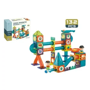 Joc STEM Magnetic de Construit 132 Piese