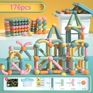 Joc STEM Magnetic de Construit 176Piese Onshine