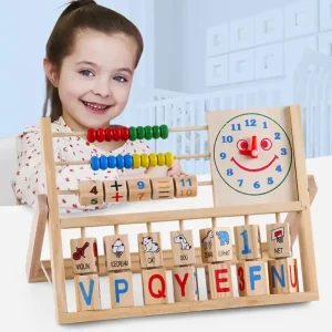 Jucarie Educativa Abac Ceas si Cuburi Rotative
