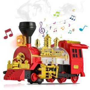 Jucarie Locomotiva Tren cu Aburi Sunete si Lumini