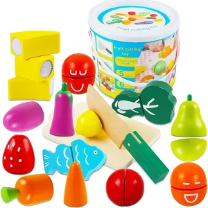 Jucarie Montessori Lemn Galetusa cu Legume Feliate