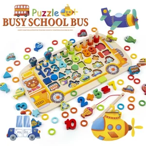 Joc Educativ Logaritmic Puzzle Vehicule Pescuit Magnetic