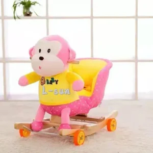 Maimutica Balansoar Muzical Tip Sanie cu Spatar si Roti