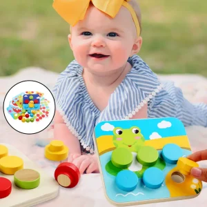 Mozaic cu Butoni Lemn Joc Montessori