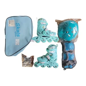 Set Patine cu Role Turcoaz Reglabile 29-32 pentru Baieti