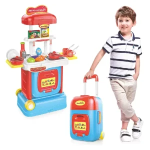 Bucatarie de Jucarie Portabila Troller cu Accesorii