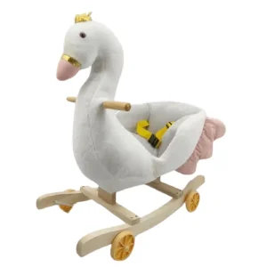 Lebada Balansoar Muzical Tip Sanie cu Spatar si Roti