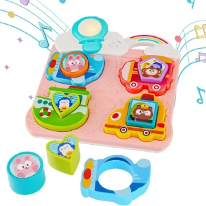 Jucarie Muzicala de Sortare Puzzle Interactiv Roz