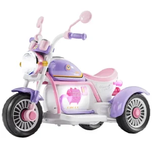 Motocicletă cu 3 Roti Electrică 6V Vintage pentru Fetite