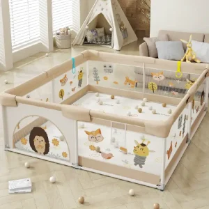 Țarc Joacă 120x120 cu 60 Bile pentru Bebelusi si Copii