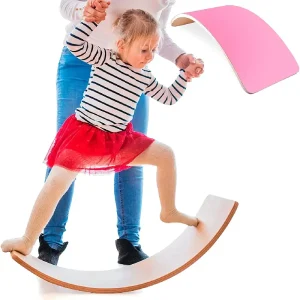 Placa Montessori de Echilibru Balance Board Roz