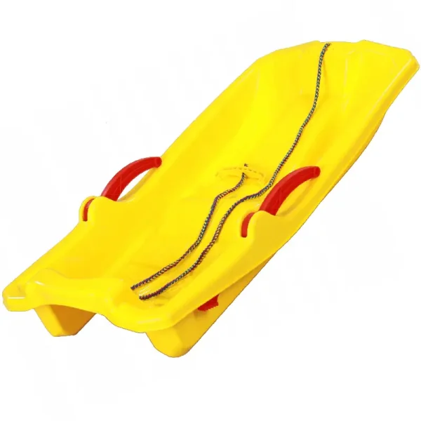 Sanie Plastic Galbena cu Frane si Snur pentru Copii