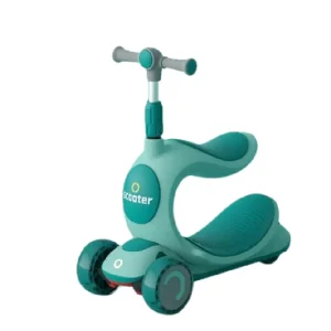 Trotineta Reglabila cu 3 Roti si Scaunel Bleu