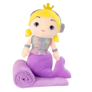 Jucarie Plus Sirena Mov cu Paturica 2 in 1