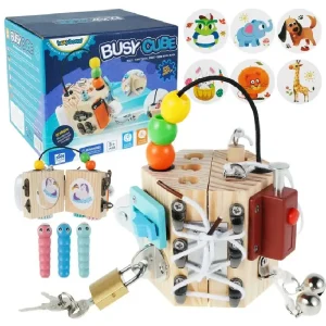 Cub Activitati Busy Board Jucarie Senzoriala Montessori