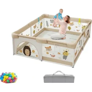 Țarc de Joacă A180x150 cu 60 Bile si Covor pentru Bebe