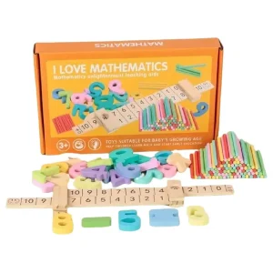 Joc Educativ Matematic cu Cifre si Betisoare din Lemn